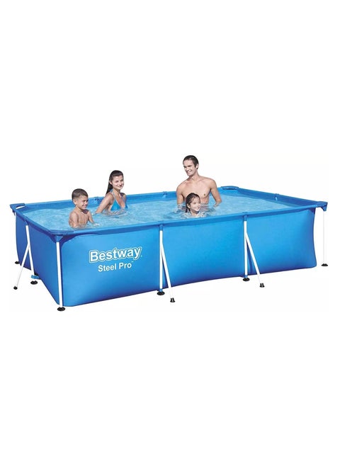 56404-Steel Pro Rectangular Frame Above Ground Swimming Pool 3.00mx2.01mx66cm, 3300L