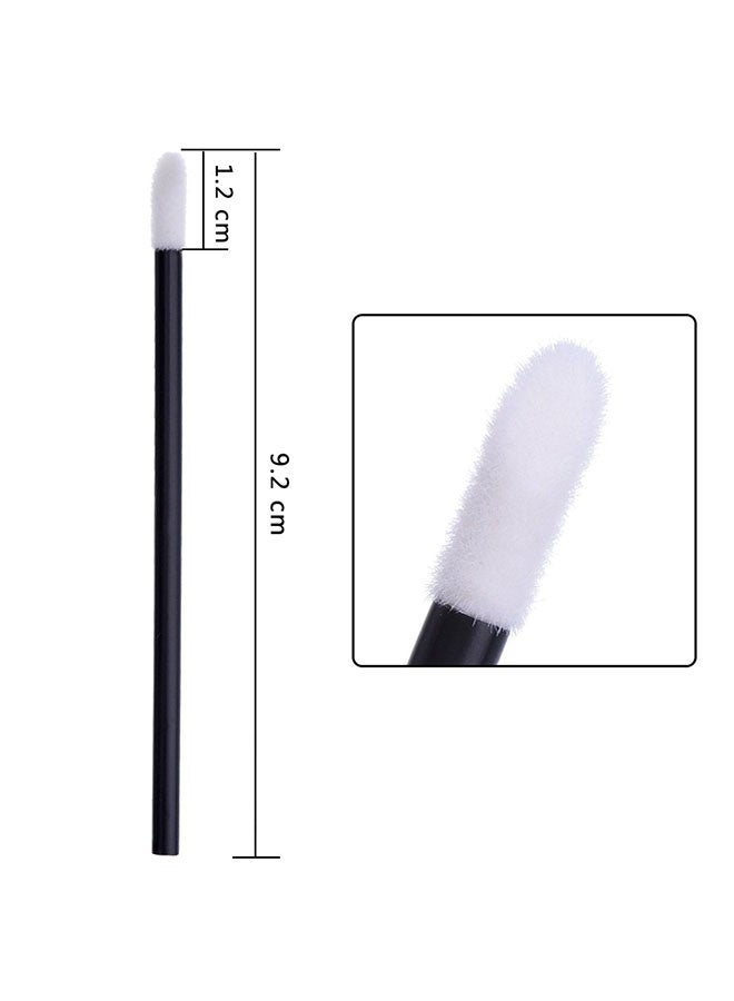 مجموعة أدوات وضع ملمع الشفاه من 100 قطعة للاستخدام مرة واحدة أسود - Image 2