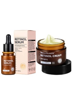 Vibrant Glamour Retinol Face Cream 30g and Retinol Face Serum 30ml combination Anti-aging Firming Moisturizing Fade Fine Lines Deep Care Essence  - Image 1