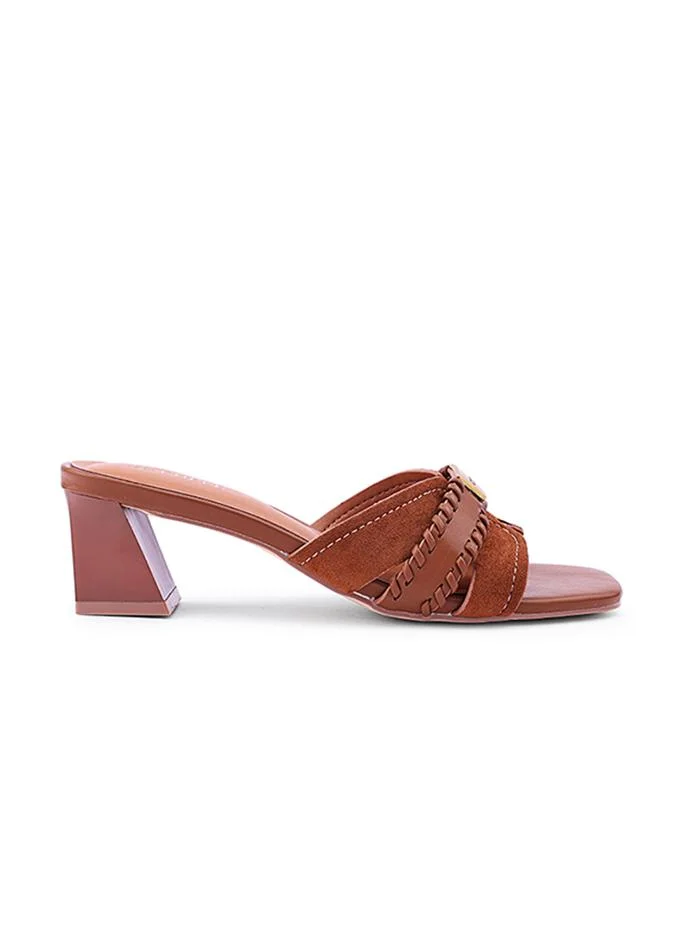 Elegant heel slippers designed for a chic look.