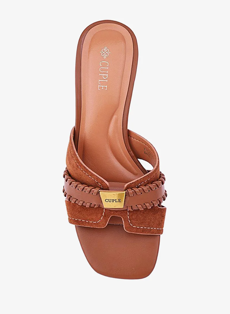 Cuple Brown Elegant heel slippers designed for a chic look. for Women | Best Price UAE