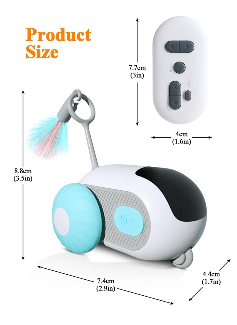 URbazaar - Remote Control Cat Toy,Upgraded Interactive Cat Toys for Indoor Cats,Smart Cat Toy Car with Feathers,Cat Mouse Toys,rc Interactive Cat Toy Self Play,USB Rechargeable - Image 1