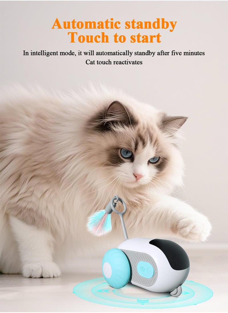 URbazaar - Remote Control Cat Toy,Upgraded Interactive Cat Toys for Indoor Cats,Smart Cat Toy Car with Feathers,Cat Mouse Toys,rc Interactive Cat Toy Self Play,USB Rechargeable - Image 1