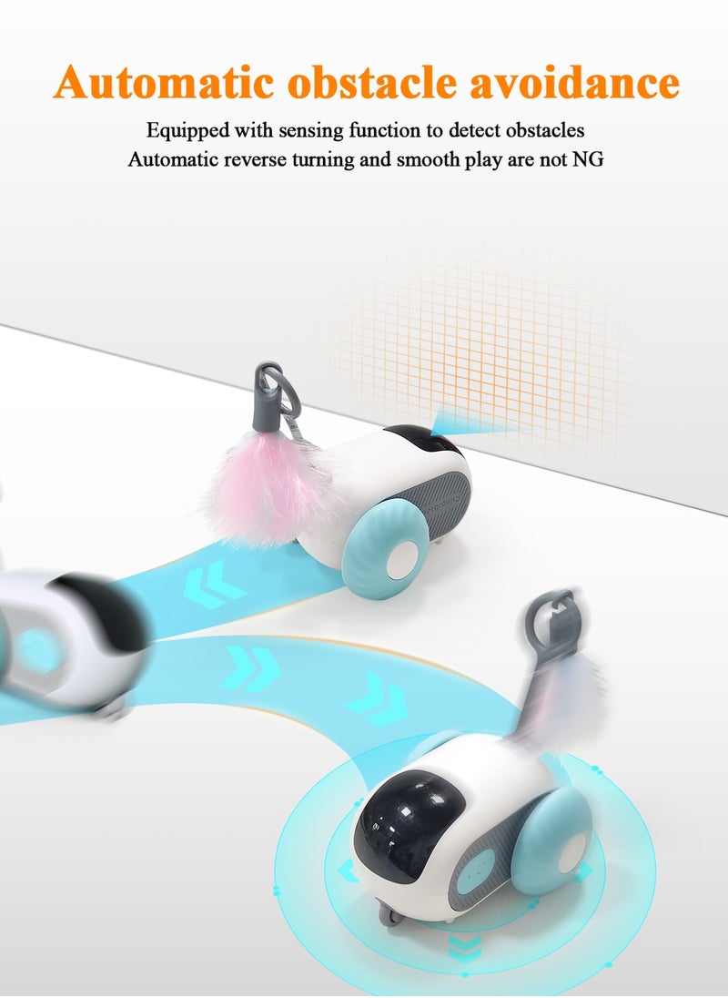 URbazaar - Remote Control Cat Toy,Upgraded Interactive Cat Toys for Indoor Cats,Smart Cat Toy Car with Feathers,Cat Mouse Toys,rc Interactive Cat Toy Self Play,USB Rechargeable - Image 1