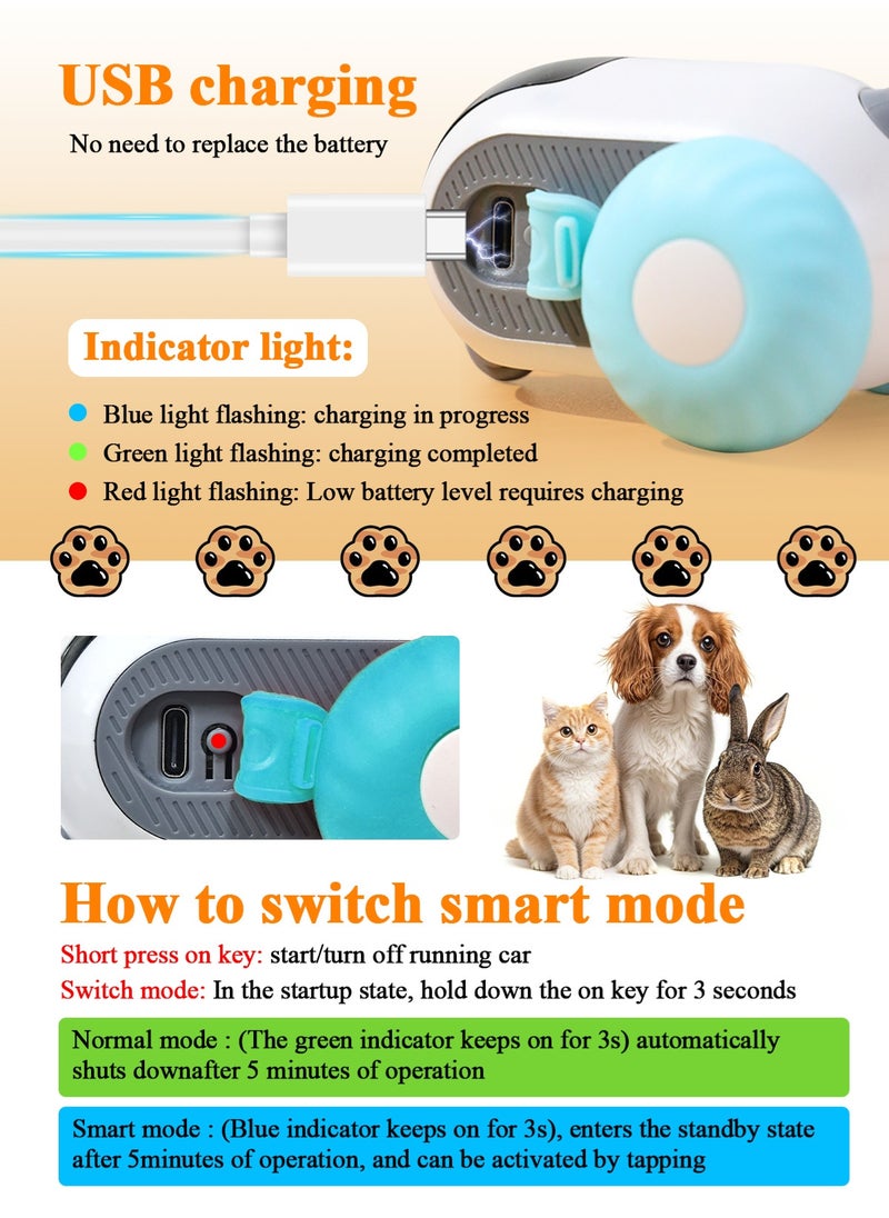 URbazaar - Remote Control Cat Toy,Upgraded Interactive Cat Toys for Indoor Cats,Smart Cat Toy Car with Feathers,Cat Mouse Toys,rc Interactive Cat Toy Self Play,USB Rechargeable - Image 1
