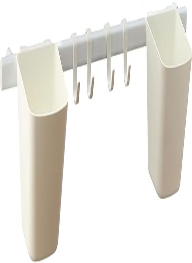 Ikea IKEA SUNNERSTA Rail with 4 Hooks and 2 containers, White 