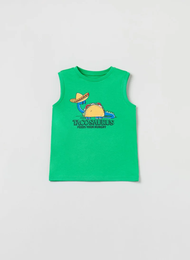 او في اس Cotton Racerback Vest With Print