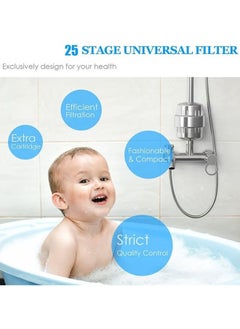 LEXIN Shower Filter, 25 Stage Shower Filter Water Softener, Shower Head Filter for Hard Water, with 3 Replaceable Filter Cartridges,Universal Replaceable Shower Head Water Purifier to Remove Chlorine  - Image 2