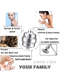 LEXIN Shower Filter, 25 Stage Shower Filter Water Softener, Shower Head Filter for Hard Water, with 3 Replaceable Filter Cartridges,Universal Replaceable Shower Head Water Purifier to Remove Chlorine  - Image 3