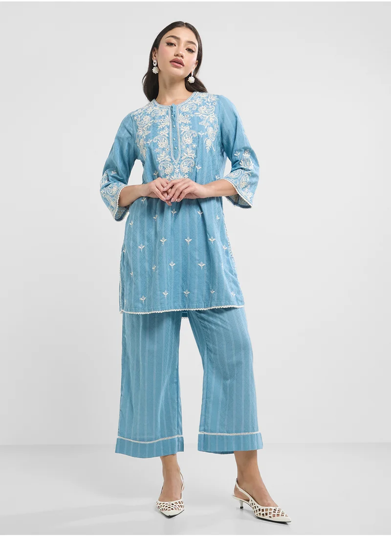 بيبا Printed Kurta & Palazzo Set