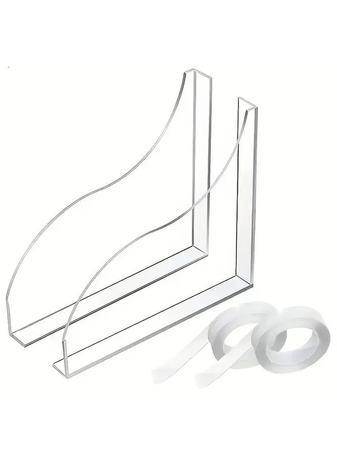 1 Pair Clear Splash Guards For Bathtub Shower And Sink Easy Installation With Adhesive Strips - Image 4