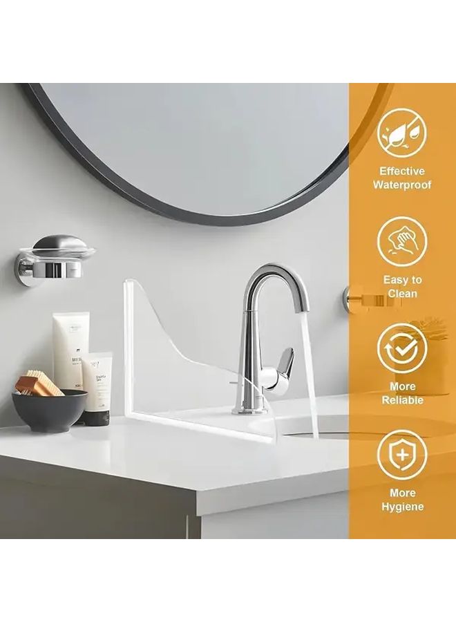 1 Pair Clear Splash Guards For Bathtub Shower And Sink Easy Installation With Adhesive Strips - Image 2