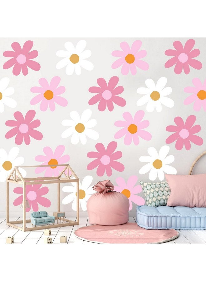 تاوباري 12 ورقة ملصقات حائط على شكل زهرة الأقحوان ملصقات حائط كبيرة على شكل زهرة الأقحوان ملصقات حائط على شكل زهرة الأقحوان قابلة للتقشير واللصق لتزيين حائط غرفة نوم الأطفال وغرفة المعيشة (لون كلاسيكي) - Image 1