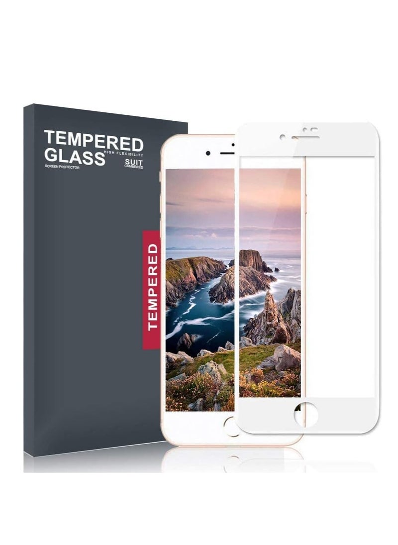 Meidom iPhone 8 /iPhone 7 /iphone 6/ Screen Protector, 5D Full Coverage Tempered Glass Screen Protector - whait