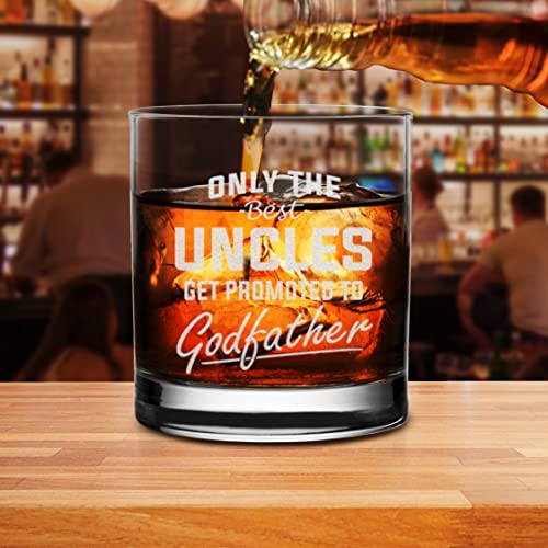NeeNoNex Only The Best Uncles get Promoted to Godfather Engraved Whiskey Glass Pregnancy Announcement Gift for Brothers Uncles - Image 5
