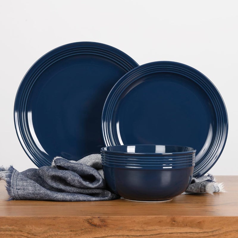 Safdie Stoneware Dinnerware Set Dishes for 4 Plates and Bowls Set Microwave Safe Platos de Cocina Kitchen Plates Blue - Image 1