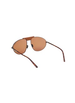 TOM FORD نظارات شمسية معدنية بشكل طيار للرجال FT109508E60 حجم العدسة: 60 مليمتر - لون رمادي لامع  - Image 5