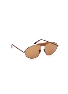 TOM FORD نظارات شمسية معدنية بشكل طيار للرجال FT109508E60 حجم العدسة: 60 مليمتر - لون رمادي لامع  - Image 3