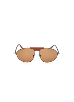 TOM FORD نظارات شمسية معدنية بشكل طيار للرجال FT109508E60 حجم العدسة: 60 مليمتر - لون رمادي لامع  - Image 2