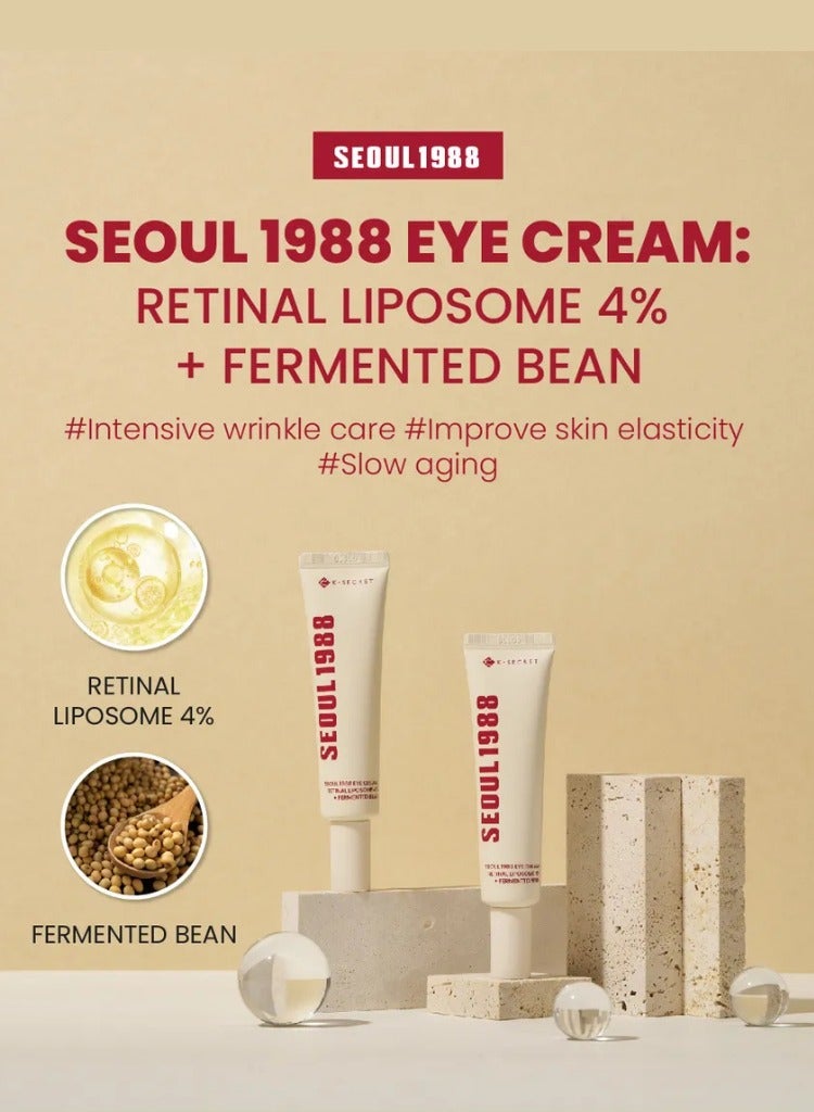 K-SECRET KSECRET SEOUL 1988 Eye Cream with Retinal Liposome 4% and Fermented Bean Extract – Advanced Anti-Aging Treatment for Wrinkles, Dark Circles, and Fine Lines - Image 5