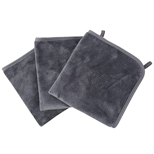KinHwa Soft Washcloths Quick Drying Face Cloths Reusable Makeup Remover Cloths Microfiber Facial Cloths for Washing Face Gray Makeup Washcloths 6 Pack - Image 1