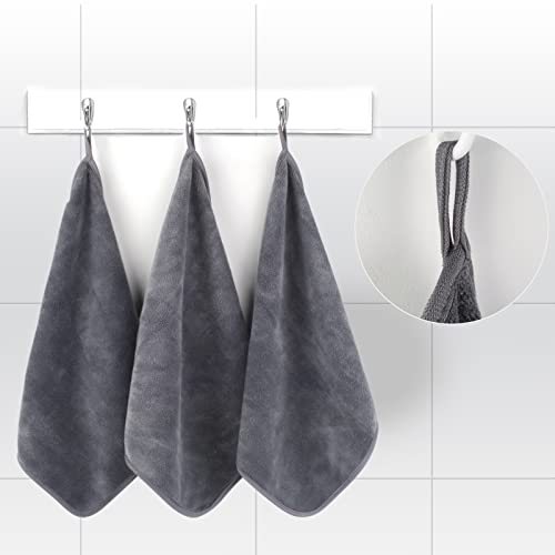 KinHwa Soft Washcloths Quick Drying Face Cloths Reusable Makeup Remover Cloths Microfiber Facial Cloths for Washing Face Gray Makeup Washcloths 6 Pack - Image 5