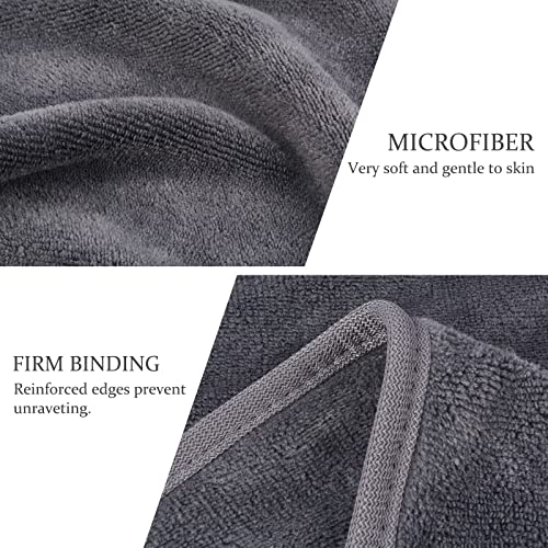 KinHwa Soft Washcloths Quick Drying Face Cloths Reusable Makeup Remover Cloths Microfiber Facial Cloths for Washing Face Gray Makeup Washcloths 6 Pack - Image 4