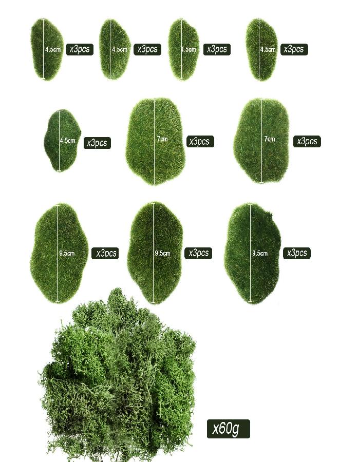 Chuangdi Chuangdi Artificial Moss Rock Assorted Sized Decorative Faux Green Stones Green Moss Balls with 20 Gram Preserved Green Moss for Floral Arrangements and Crafting Gardens (40 Pieces) - Image 2