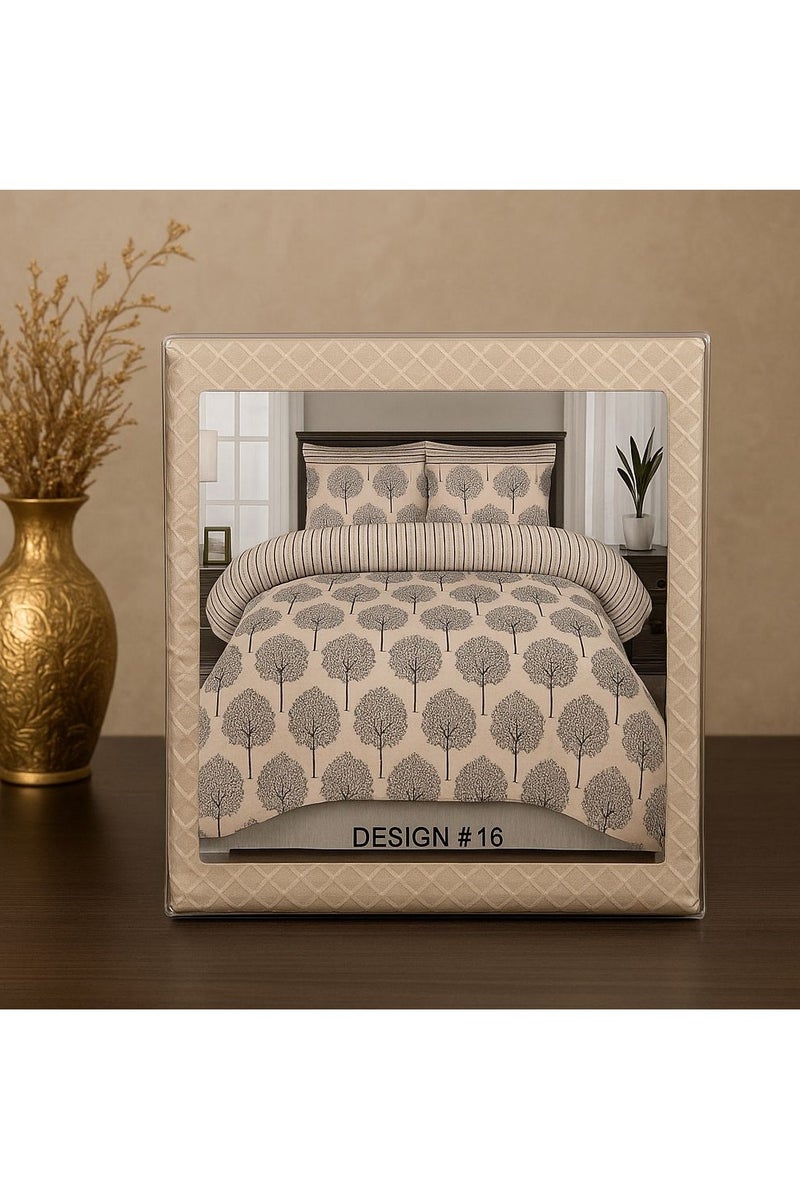 Linen House LinenHouse Premium Cotton Beige King Size Flat Sheet Set – 240x270 cm – 100% Cotton – 2 Pillowcases Included  - Image 3
