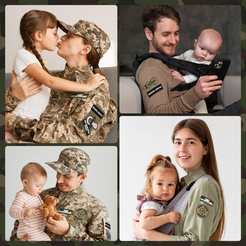 Kirako 7Pcs Funny Daddy Mommy Tactical Patches with Hook and Loop Cute Pacifier Bottle Sew on Embroidered Applique Repair Emblem Patch Mother's Day Father's Day DIY Crafts Gift for Diaper Bags Lunch Bags Hat - Image 5