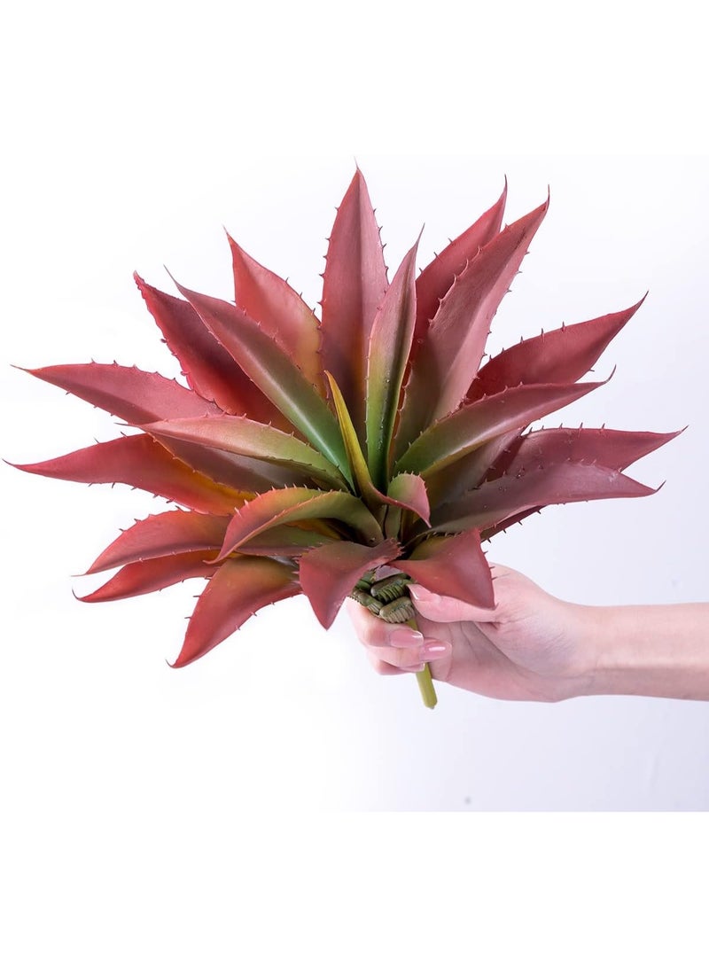 Artificial Aloe Succulent Plant, Faux, 12 5 Inch, Unpotted, Red - Image 1