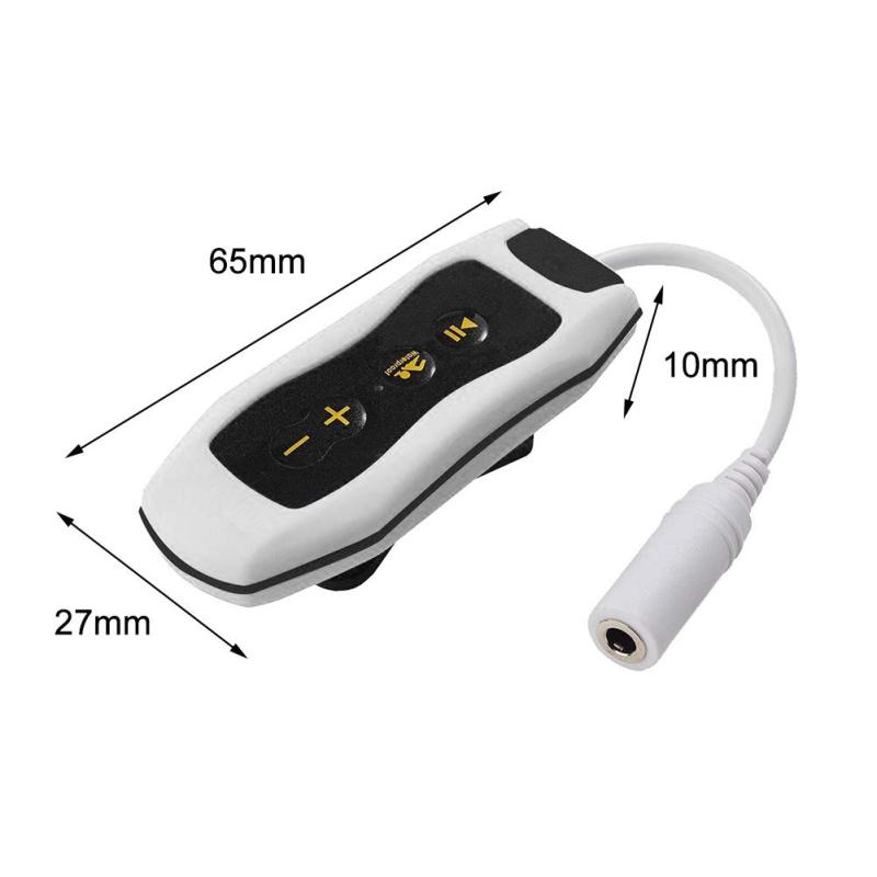مشغل موسيقى MP3 صوت عالي الدقة سماعة رأس مع مشبك للسباحة والغوص MP3 مع راديو FM مقاوم للماء بمعيار IP68 قابل للشحن عبر USB 2.0 سماعة رأس للسباحة والجري - Image 2