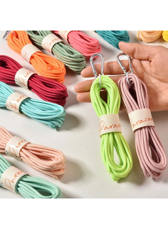 31 Yellow High Density Braided Paracord Rope 196.85 Inch With Metal Hook For Handmade Crafts Outdoor Survival Crochet Tent Tying And Macrame Projects Durable Smooth Texture Rope Supplies - Image 1