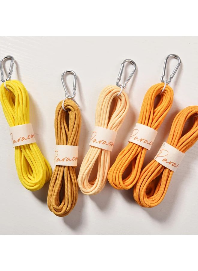 31 Yellow High Density Braided Paracord Rope 196.85 Inch With Metal Hook For Handmade Crafts Outdoor Survival Crochet Tent Tying And Macrame Projects Durable Smooth Texture Rope Supplies - Image 4