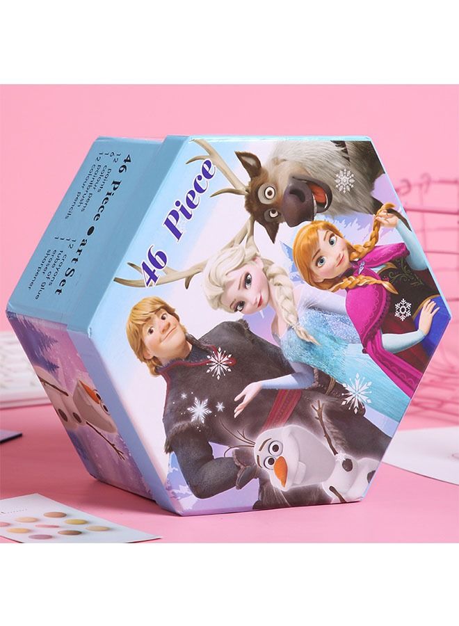 ZCM-HAPPY 46-Piece Cartoon Pattern Kids Art Supplies Painting Set - Image 2