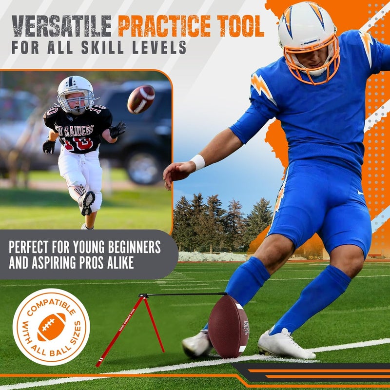 Trailblaze True Strike Pro Football Kicking Tee - Ultimate Football Tee Compatible with All Ball Sizes, Bonus Goal Kicking Tracker, Field Goal Football Holder - Image 2