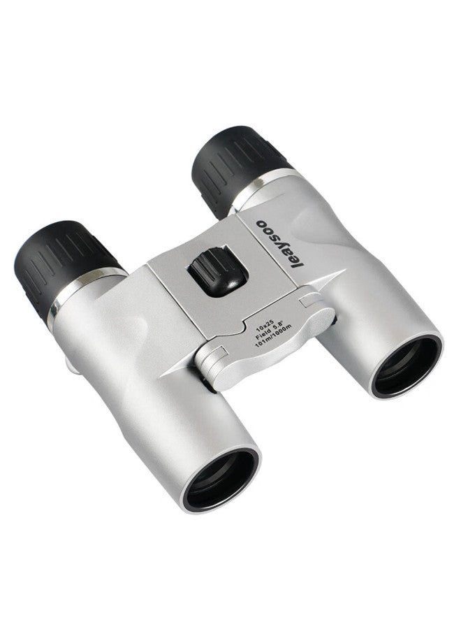 Leaysoo Yellow 10x25 High-definition High-magnification Low-light Visible Portable Foldable Binoculars, Children's Gift - Image 3