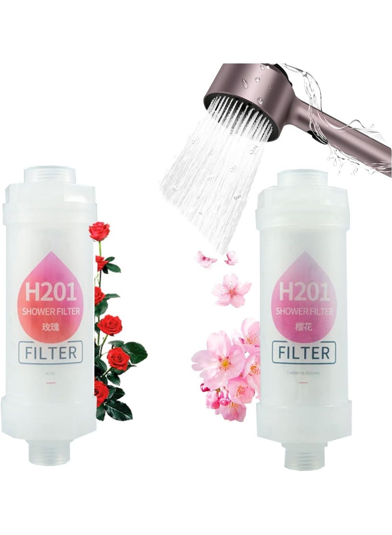 Lonimia 2Pcs Vitamin Shower Filter(Rose + Cherry Blossom), Filters Contaminants, Anti Hair Loss, Chlorine Removal - Rust Removal, Relaxing Aromatherapy, Easy Installation  - Image 1