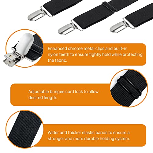 Korlon 8 Pack Bed Sheet Straps, Adjustable Fitted Sheet Straps Clips, Heavy Duty Bed Sheet Clips Holder for Bed Sheets, Mattress Covers, Sofa Cushion - Image 4