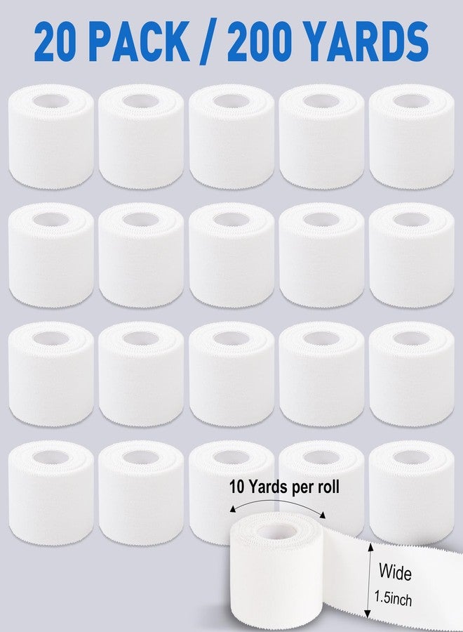 CHMI Athletic Tape,White Sports Tape (20 Pack), 200 Yards Rolls Very Strong Easy Tear NO Sticky Residue Best Tape for Gymnastics Climbing Bat Injuries Medical (1.5 Inch X 200 Yards). - Image 2
