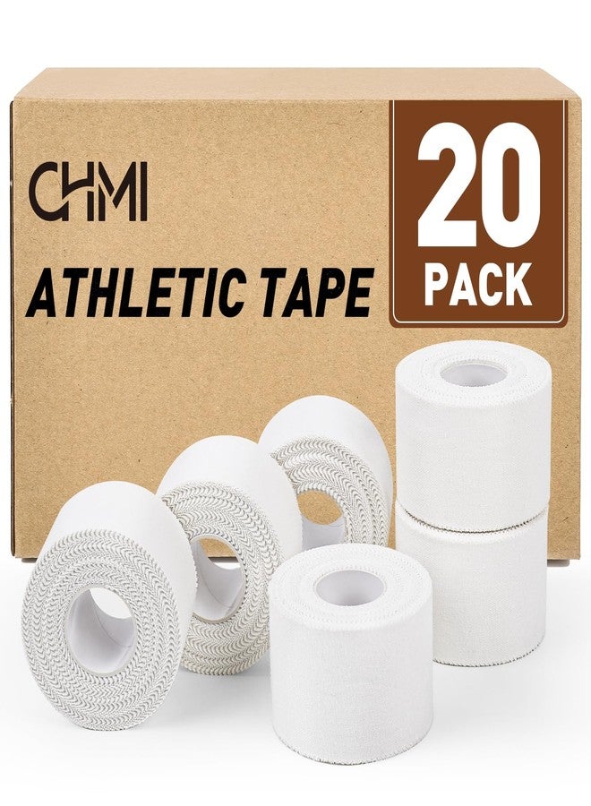 CHMI Athletic Tape,White Sports Tape (20 Pack), 200 Yards Rolls Very Strong Easy Tear NO Sticky Residue Best Tape for Gymnastics Climbing Bat Injuries Medical (1.5 Inch X 200 Yards). - Image 1