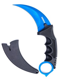 Sharp Karambit Knife, Fixed Blade Tactical Knife, Outdoor Hunting Knife, Camping Tool, , Suitable for Hiking, Adventure, Field Survival and Collection, Blue