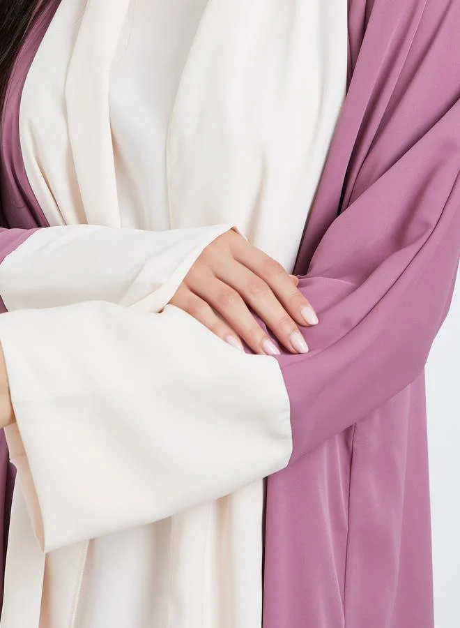 Amirah  Women Purple Abaya with Inner Dress and Hijab Set for Women | Best Price UAE