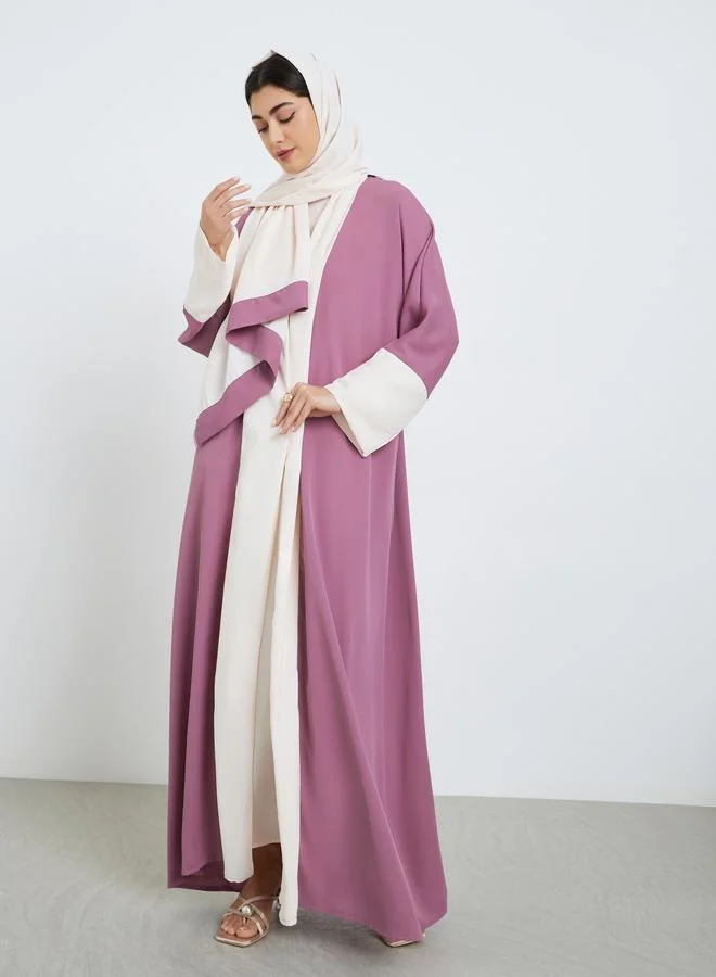 Amirah  Women Purple Abaya with Inner Dress and Hijab Set for Women | Best Price UAE