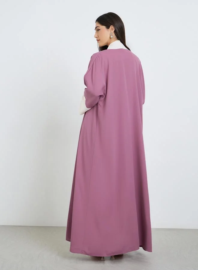 Amirah  Women Purple Abaya with Inner Dress and Hijab Set for Women | Best Price UAE