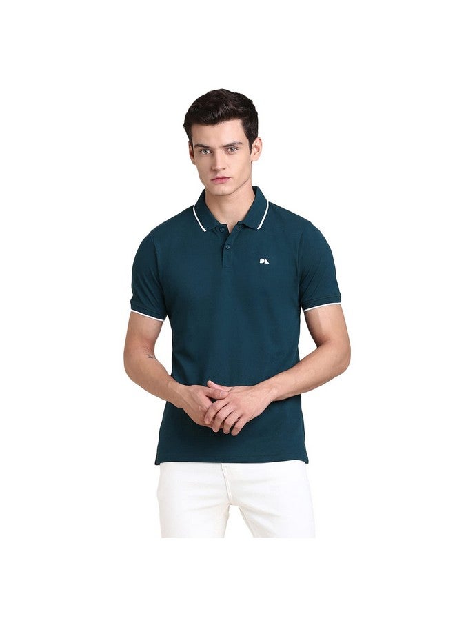 Dennis Lingo Dennis Lingo Men's Slim Fit Teal Polo T-Shirt - Image 1