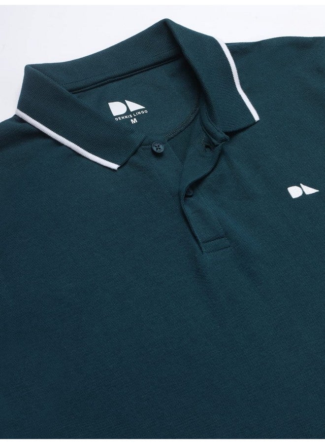 Dennis Lingo Dennis Lingo Men's Slim Fit Teal Polo T-Shirt - Image 2