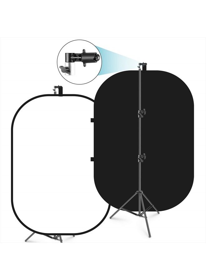 NEEWER 5x7ft/1.5x2m Chromakey Black Backdrop White Backdrop 2 in 1 Double Sided Pop Up Collapsible Backdrop with Support Stand, Foldable Panel for Photo and Video Shooting, Live Streaming, Gaming - Image 1