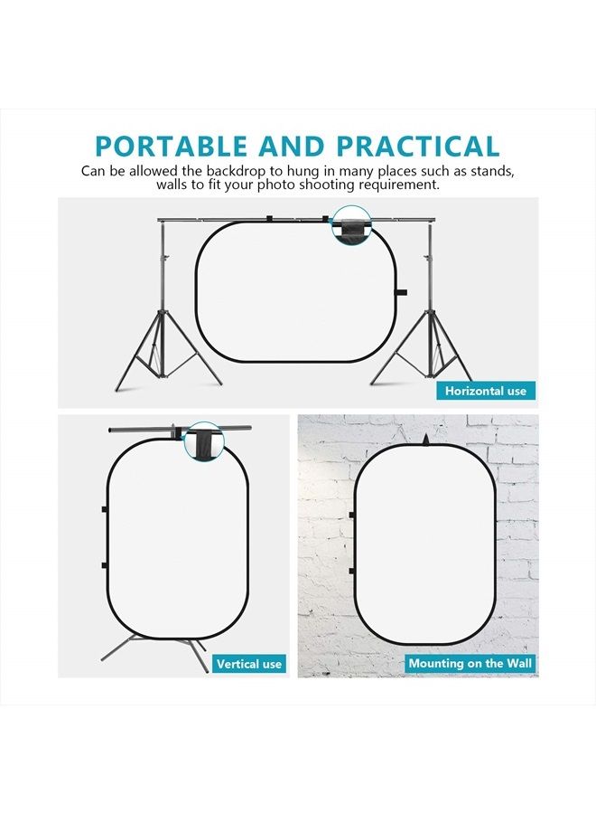 NEEWER 5x7ft/1.5x2m Chromakey Black Backdrop White Backdrop 2 in 1 Double Sided Pop Up Collapsible Backdrop with Support Stand, Foldable Panel for Photo and Video Shooting, Live Streaming, Gaming - Image 4