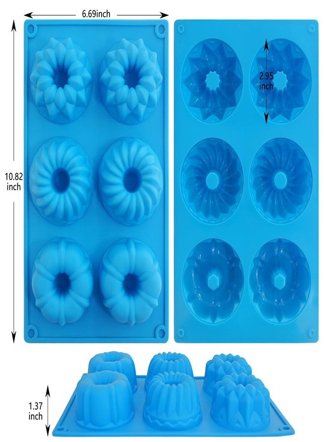 Sidosir 3Pcs Mini Bundt Cake Pan, Square Non-Stick Mold for Making Bundt Cake Pan, Silicone Fluted Tube Mold for Cupcakes, Muffins, Cookies, Pies - Image 2